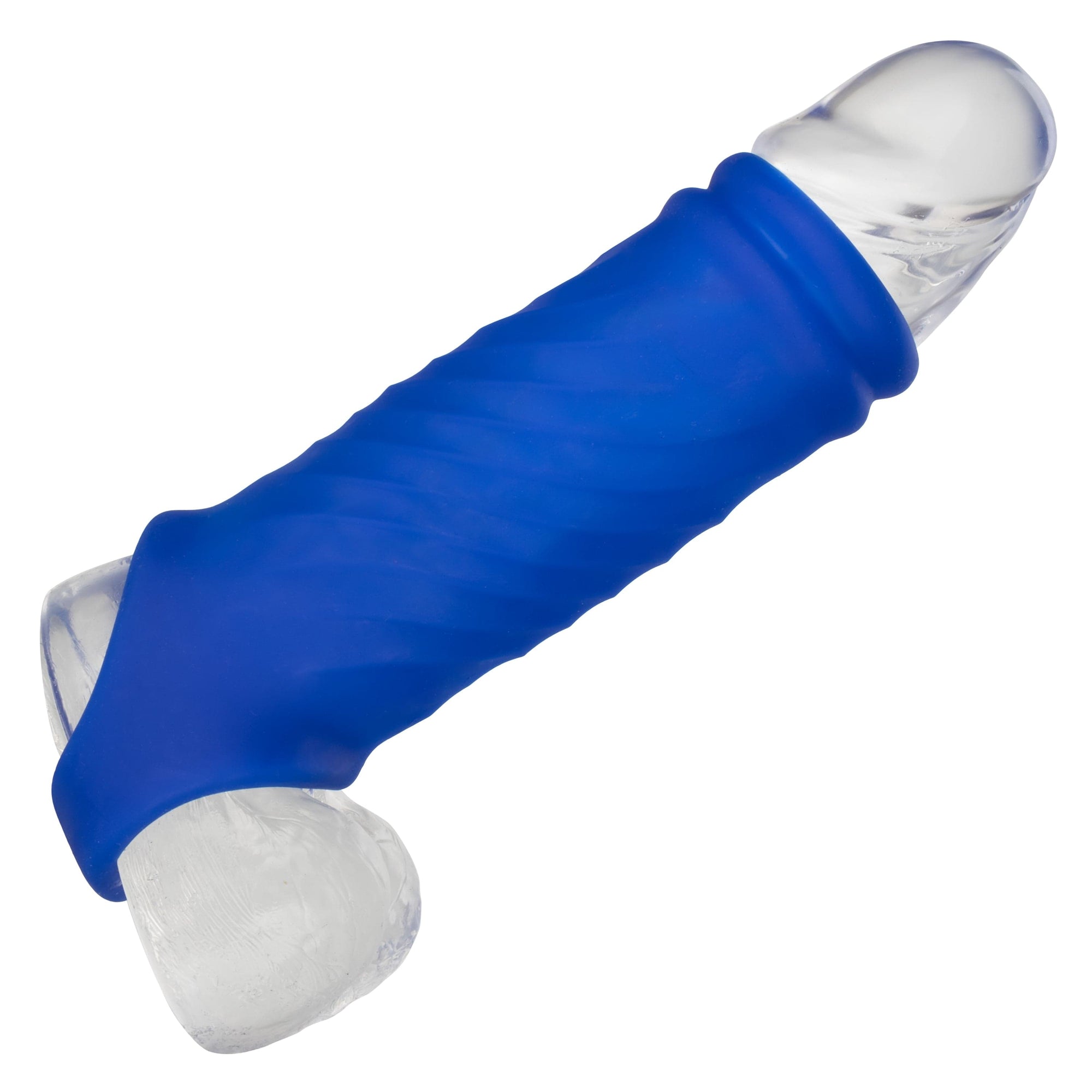 California Exotics - Admiral Liquid Silicone Wave Extension Cock Sleeve (Blue) Cock Sleeves (Non Vibration) 716770101426 CherryAffairs