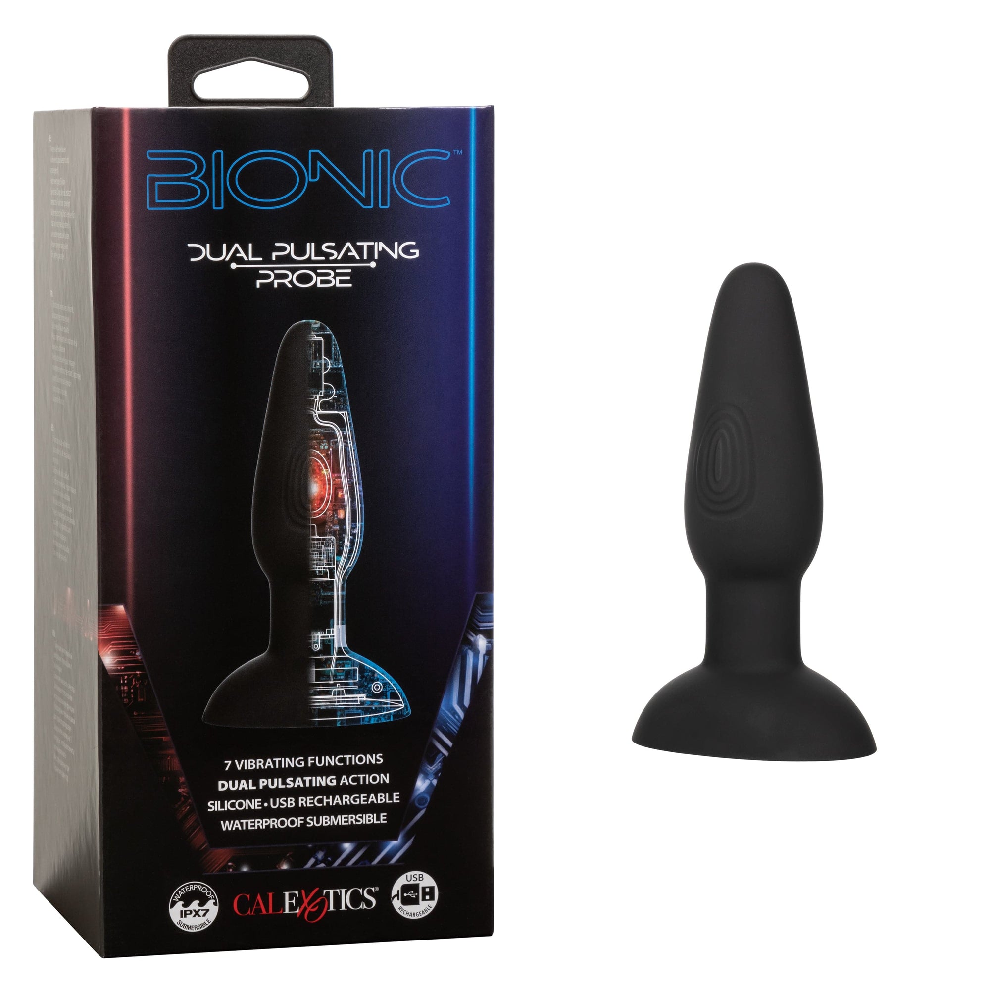 California Exotics - Bionic Dual Pulsating Probe Massager (Black) CE2009 CherryAffairs