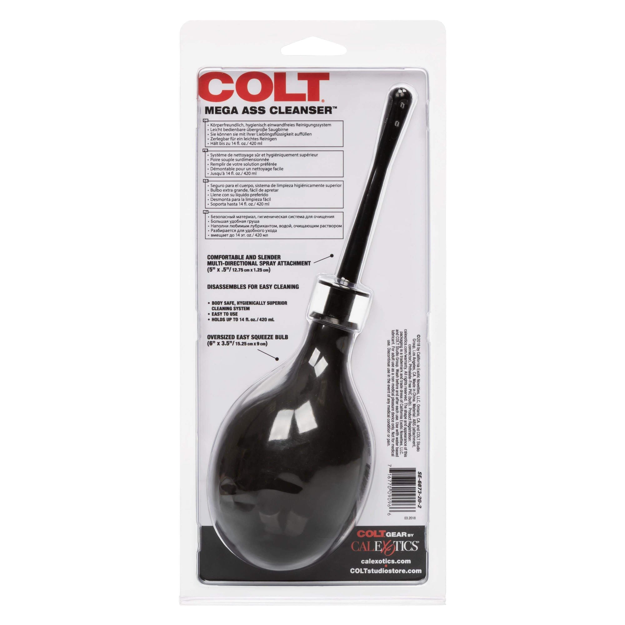 California Exotics - COLT Mega Ass Anal Douche Cleanser (Black) Anal Douche (Non Vibration) 716770090966 CherryAffairs