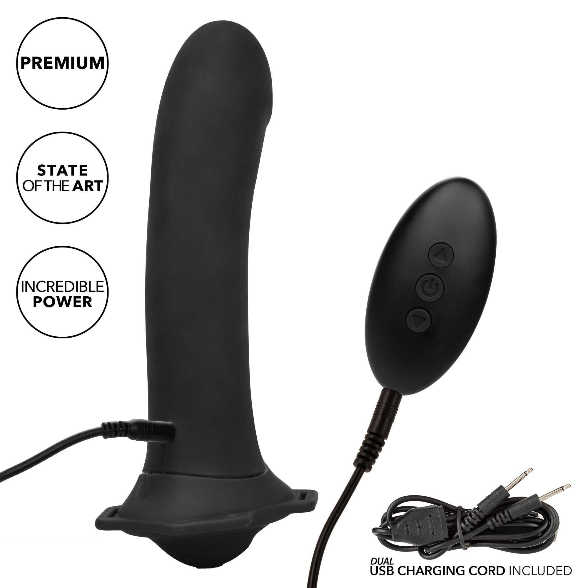 California Exotics - Her Royal Harness Me2 Remote Rumbler Strap On (Black) Strap On with Dildo for Reverse Insertion (Vibration) Rechargeable 716770101457 CherryAffairs