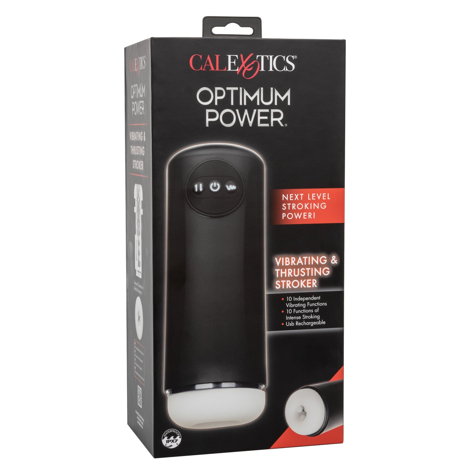 California Exotics - Optimum Power Vibrating and Thrusting Stroker Masturbator (Black) CE2022 CherryAffairs