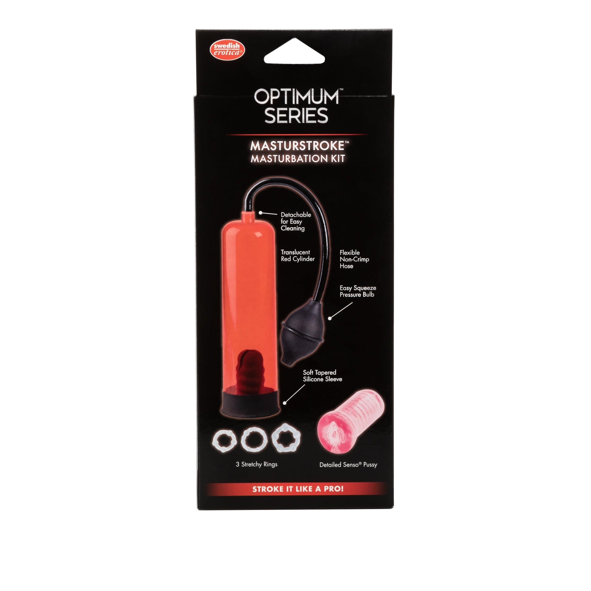 California Exotics - Optimum Series Masturstroke Masturbation Kit (Red) Penis Pump (Non Vibration) 716770026200 CherryAffairs