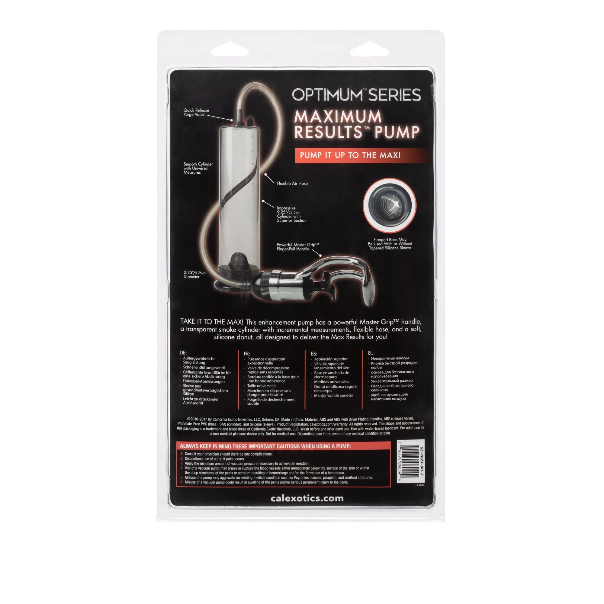 California Exotics - Optimum Series Maximum Results Penis Pump (Black) Penis Pump (Non Vibration) 716770060549 CherryAffairs