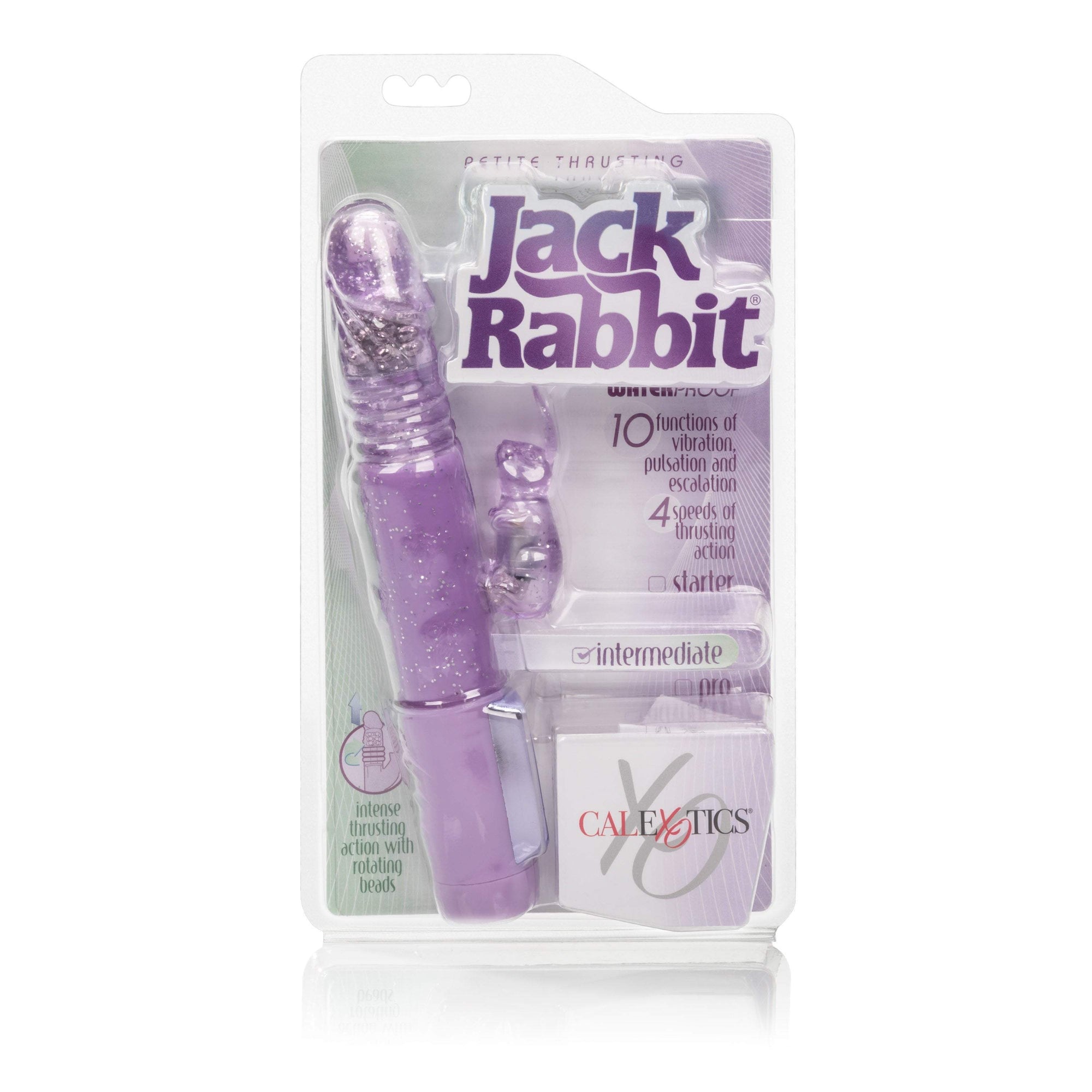 California Exotics - Petite Thrusting Jack Rabbit Intermediate Vibrator (Purple) Rabbit Dildo (Vibration) Non Rechargeable