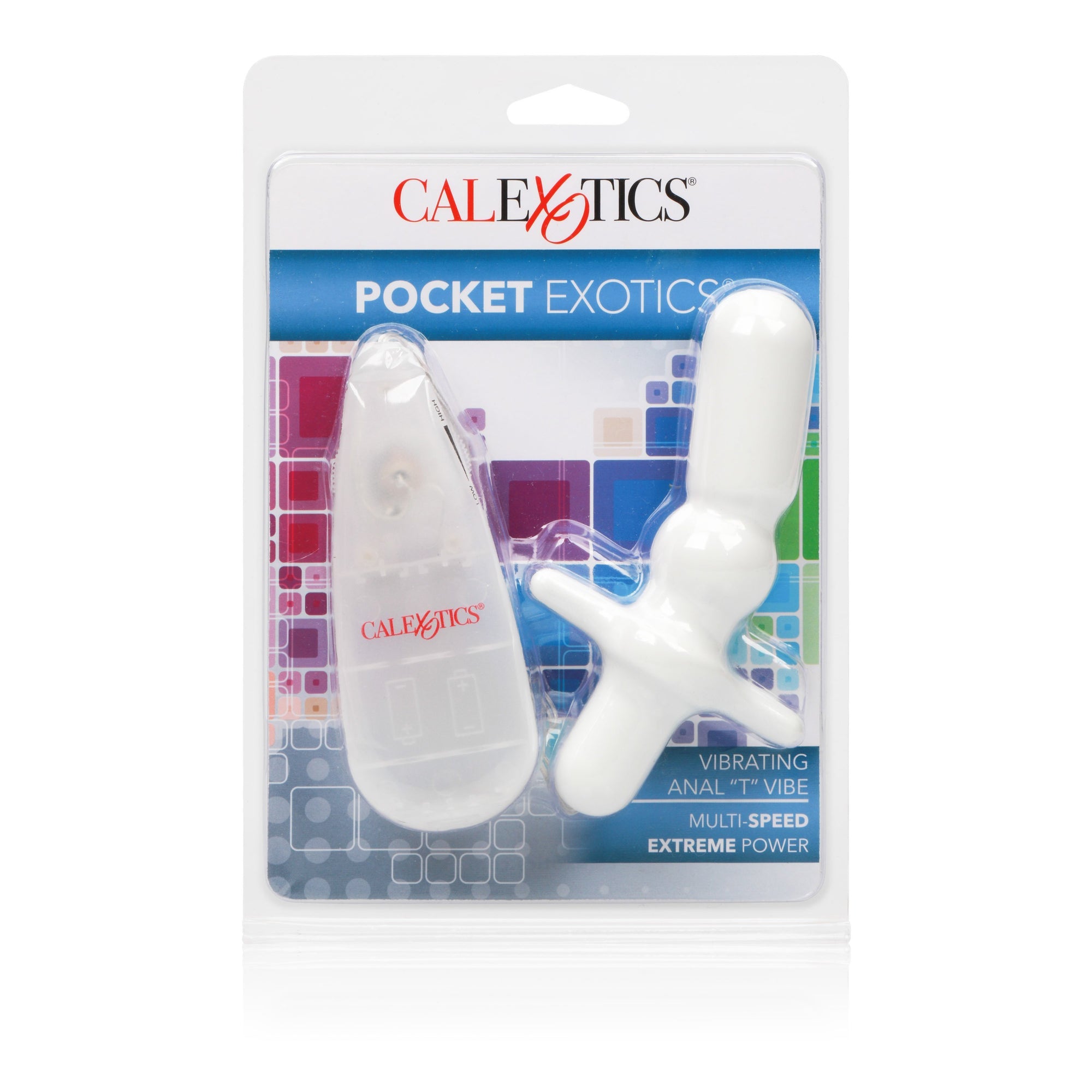 California Exotics - Pocket Exotics Vibrating Anal T Vibrator (White) Remote Control Anal Plug (Vibration) Non Rechargeable