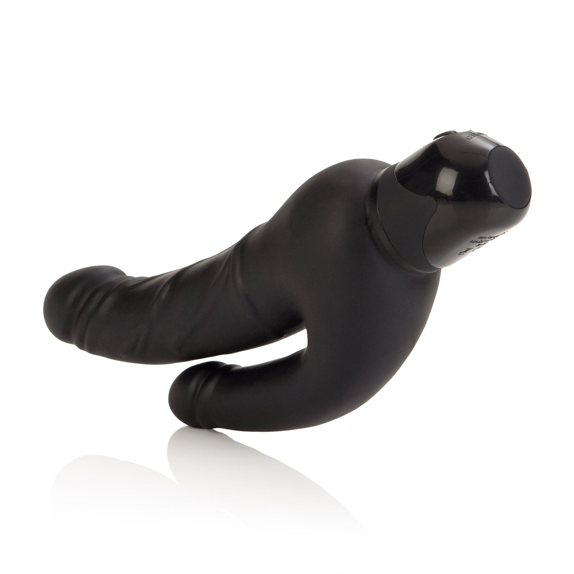 California Exotics - Power Stud Waterproof Over & Under Double Dildo Vibrator (Black) Realistic Dildo w/o suction cup (Vibration) Non Rechargeable Singapore