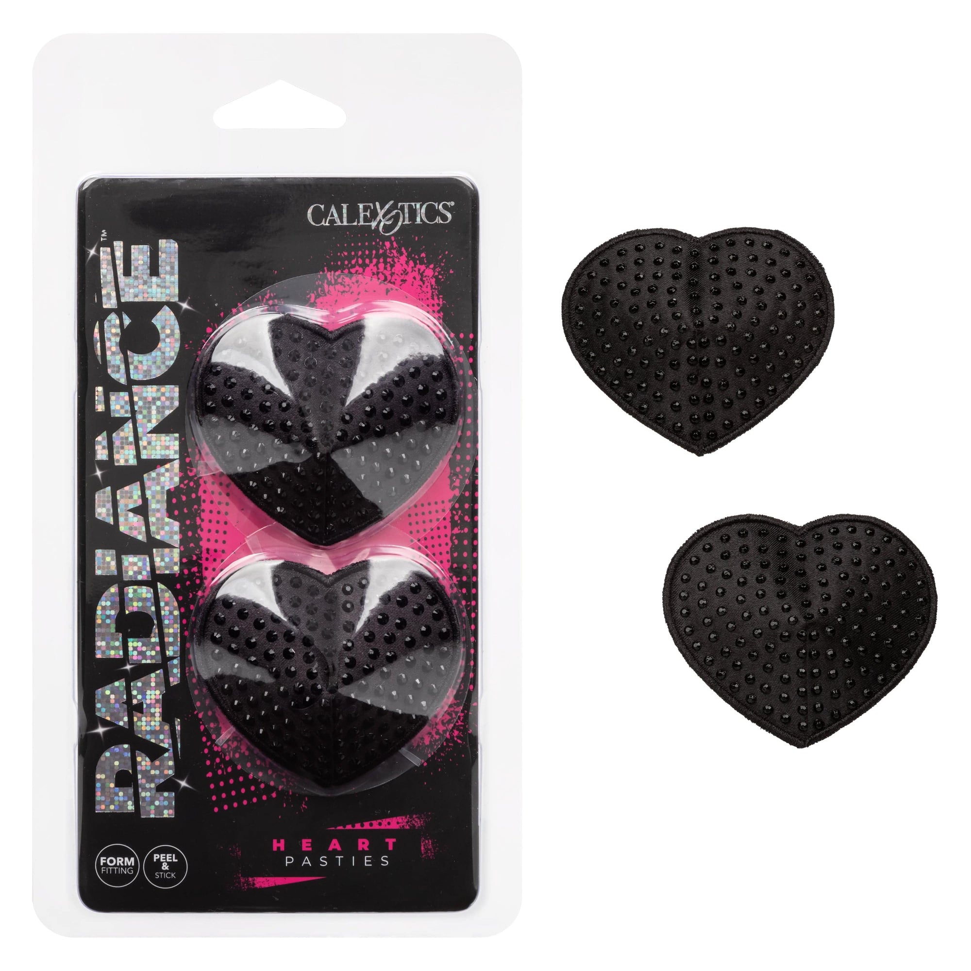 California Exotics - Radiance Heart Pasties Nipple Covers (Black) CE2016 CherryAffairs