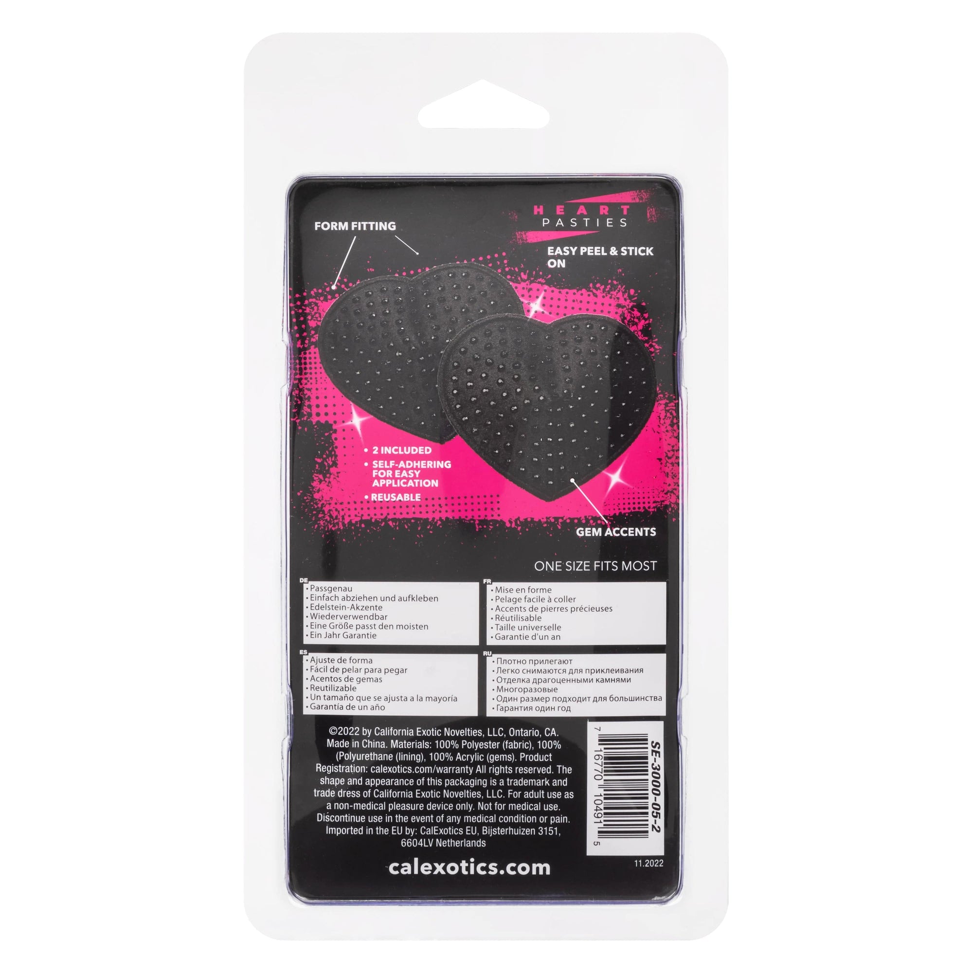 California Exotics - Radiance Heart Pasties Nipple Covers (Black) CE2016 CherryAffairs