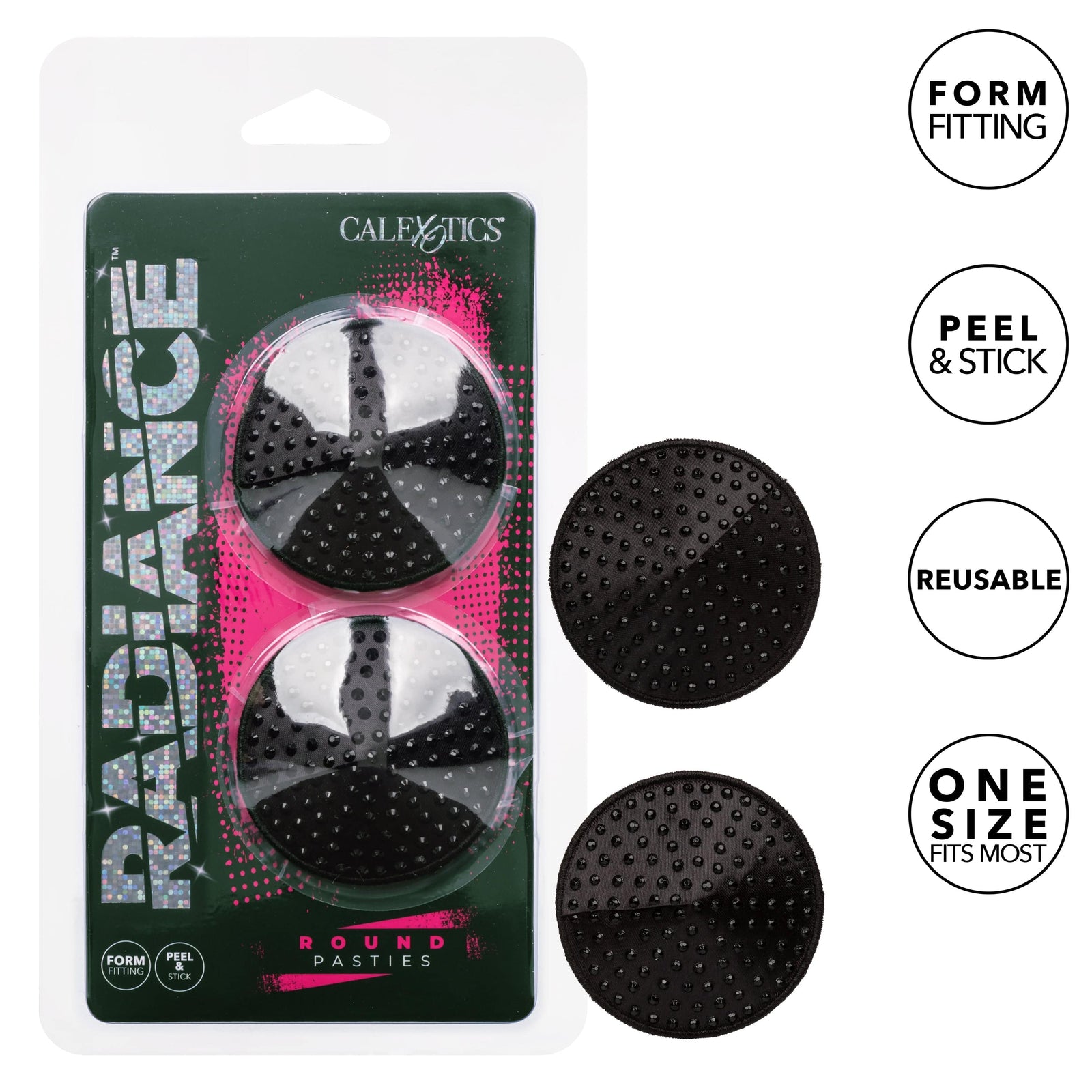 California Exotics - Radiance Round Pasties Nipple Covers (Black) CE2017 CherryAffairs