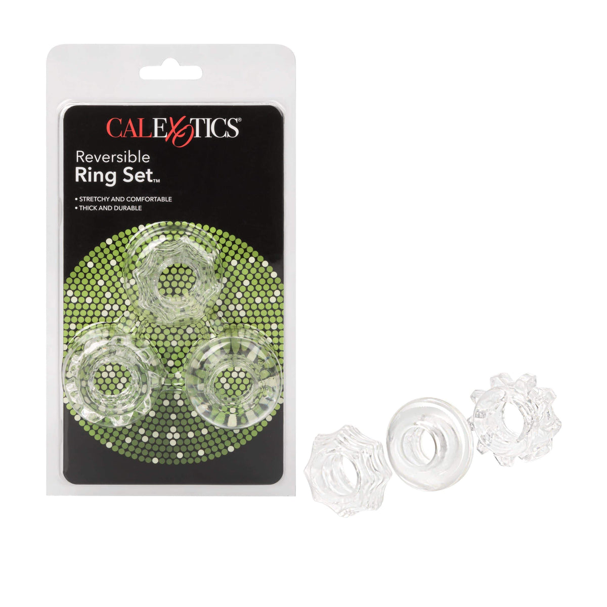 California Exotics - Reversible Cock Ring Set (Clear) Cock Ring (Non Vibration) Durio Asia