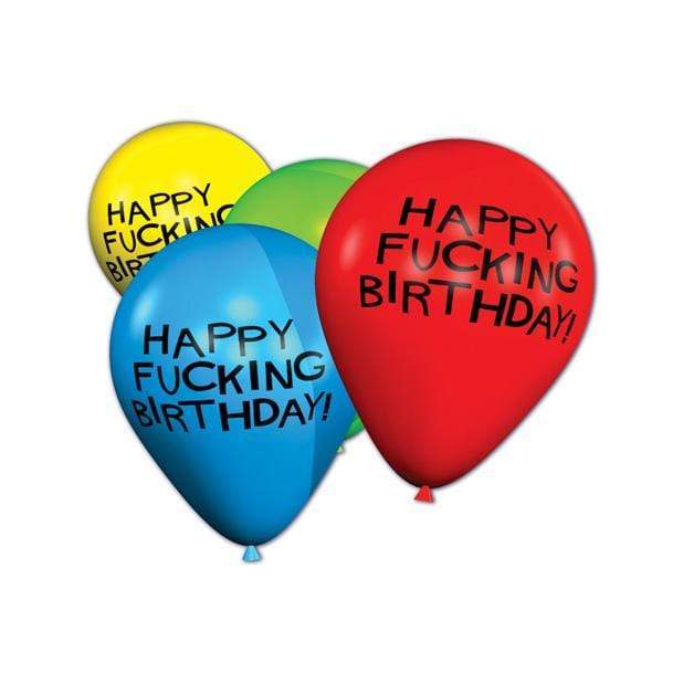 Candy Prints - 11&quot; Happy Fucking Birthday Party Balloons Bag of 8 (Multi Colour) Party Novelties Durio Asia