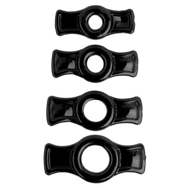 Doc Johnson - Titanmen Tools Cock Ring Set (Black) Cock Ring (Non Vibration) 782421016951 CherryAffairs