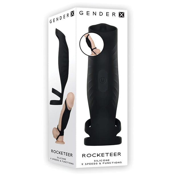 Evolved - Gender X Rocketeer Vibrating Silicone Penis Sheath (Black) Cock Sleeves (Vibration) Rechargeable 625507916 CherryAffairs