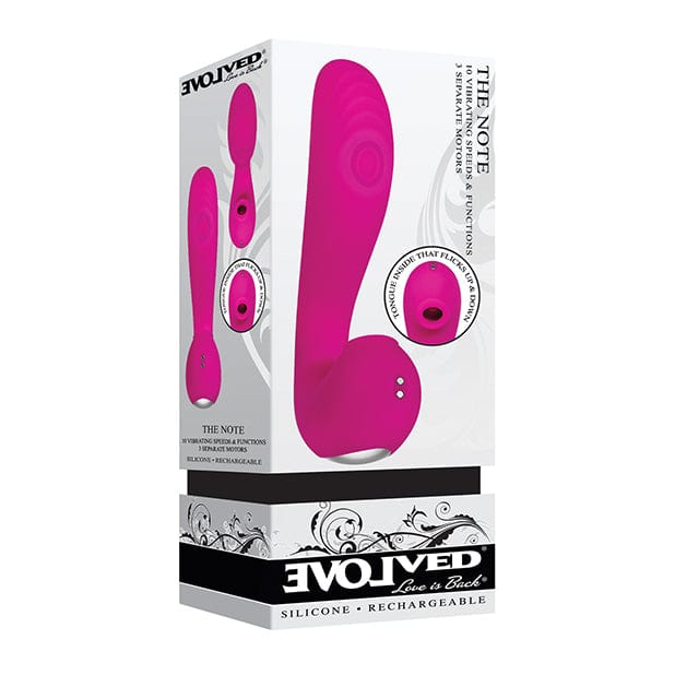 Evolved - The Note Thumping Licking Vibe G Spot Clit Massager (Pink) G Spot Dildo (Vibration) Rechargeable 625522123 CherryAffairs