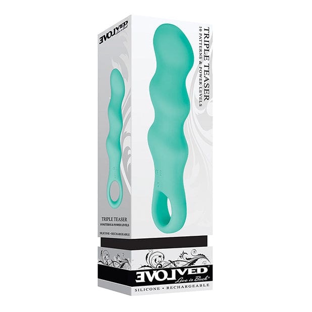 Evolved - Triple Teaser Silicone Rechargeable Vibrator (Teal) Anal Beads (Vibration) Rechargeable 625529373 CherryAffairs