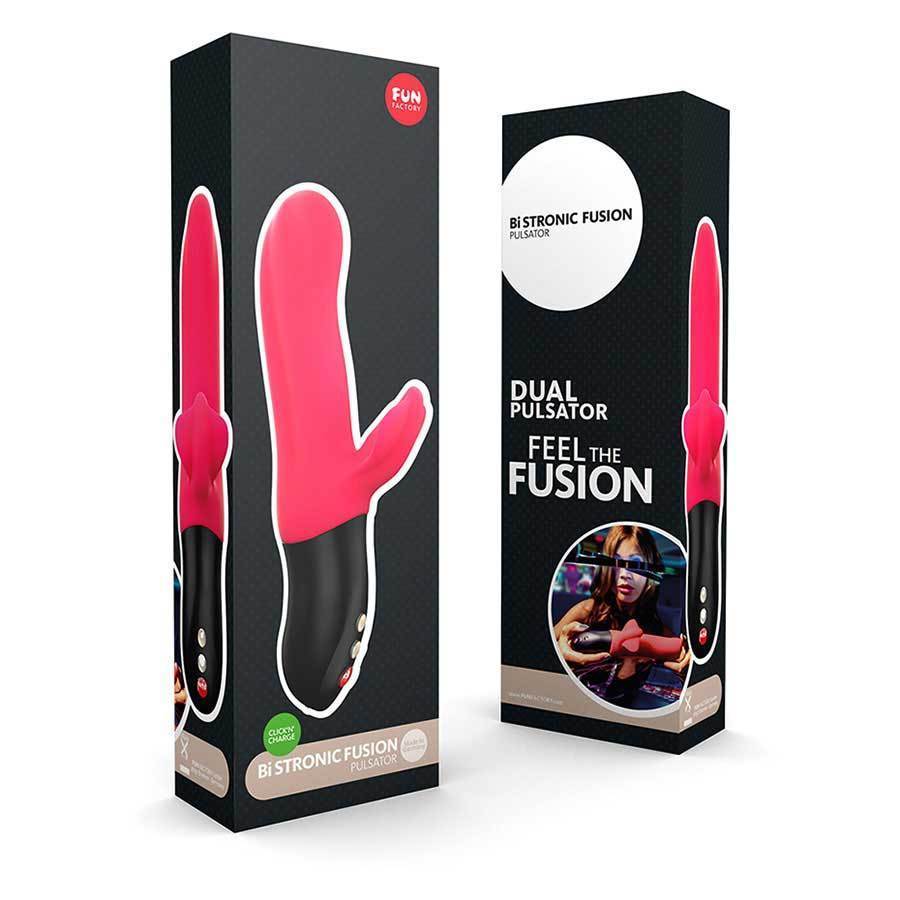 Fun Factory - Bi Stronic Fusion Dual Pulsator (Red) Rabbit Dildo (Vibration) Rechargeable Durio Asia