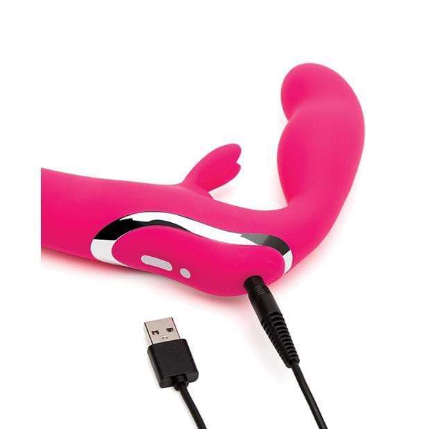 Love Honey - Happy Rabbit Strapless Strap on Vibrator (Pink) Strap On with Dildo for Reverse Insertion (Vibration) Rechargeable 5060020009433 CherryAffairs