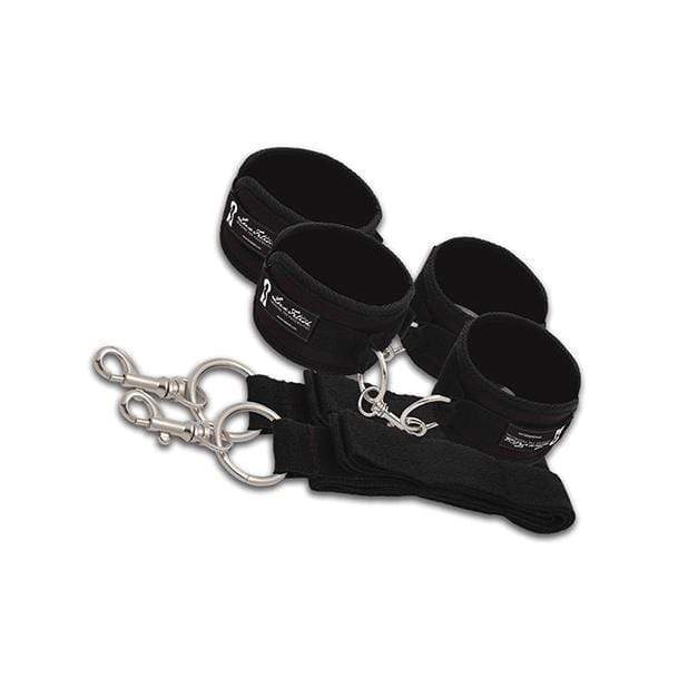 Lux Fetish - 7 Pc Bed Spreader Restraints (Black) Bed Restraint 4890808042823 CherryAffairs