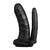 Lux Fetish - Unisex Vibrating Hollow Double Penetration Strap On Dildo (Black) Strap On with Hollow Dildo for Male (Vibration) Non Rechargeable 4890808210925 CherryAffairs