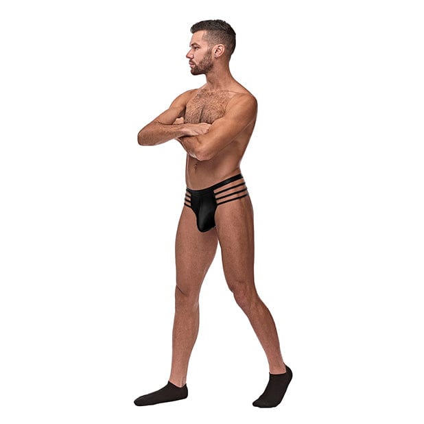 Male Power - Cage Matte Cage Thong Underwear L/XL (Black) Gay Pride Underwear 845830084246 CherryAffairs