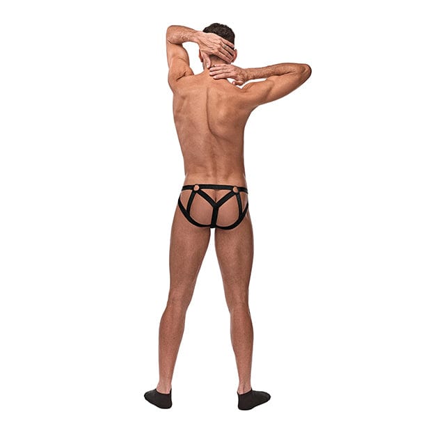 Male Power - Cage Matte Strappy Ring Jock Underwear L/XL (Black) Gay Pride Underwear 845830084222 CherryAffairs