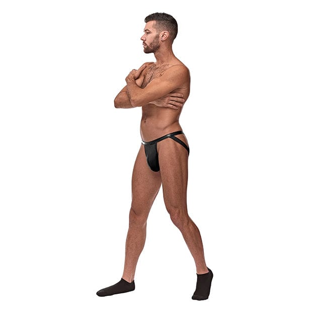 Male Power - Cage Matte Strappy Ring Jock Underwear L/XL (Black) Gay Pride Underwear 845830084222 CherryAffairs