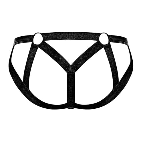 Male Power - Cage Matte Strappy Ring Jock Underwear S/M (Black) Gay Pride Underwear 845830084215 CherryAffairs