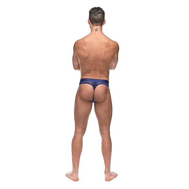 Male Power - Diamond Mesh Bong Thong Underwear L/XL (Blue) Gay Pride Underwear 845830085298 CherryAffairs