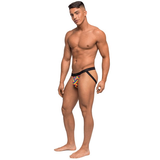 Male Power - Pride Fest Contoured Pouch Jock Underwear L/XL (Rainbow) Gay Pride Underwear 845830074629 CherryAffairs