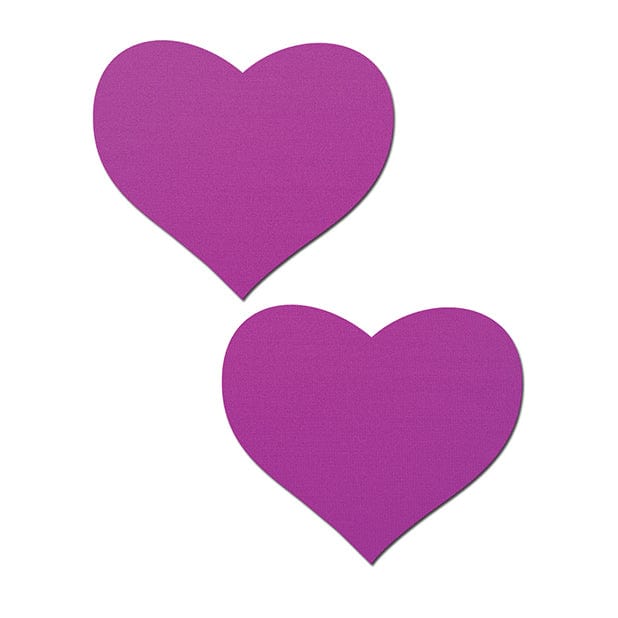 Pastease - Basic Heart Black Light Reactive Pasties Nipple Covers O/S (Neon Purple) Nipple Covers 694536307094 CherryAffairs