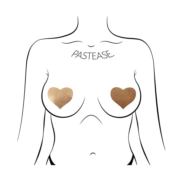 Pastease - Basic Love Liquid Heart Pasties Nipple Covers O/S (Gold) Nipple Covers 694536302655 CherryAffairs