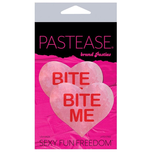 Pastease - Premium Bite Me Heart Pasties Nipple Covers O/S (Red/Pink) Nipple Covers 785123872368 CherryAffairs