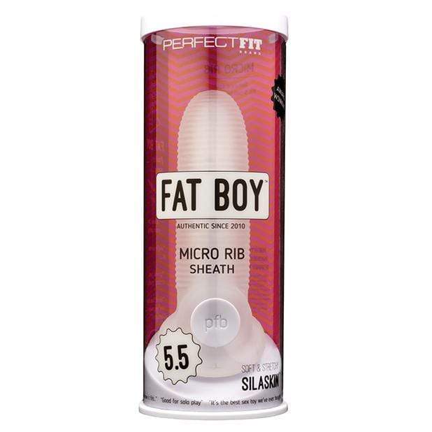 Perfect Fit - Fat Boy Micro Rib Sheath Cock Sleeve 5.5&quot;(Clear) Cock Sleeves (Non Vibration) 851127008109 CherryAffairs