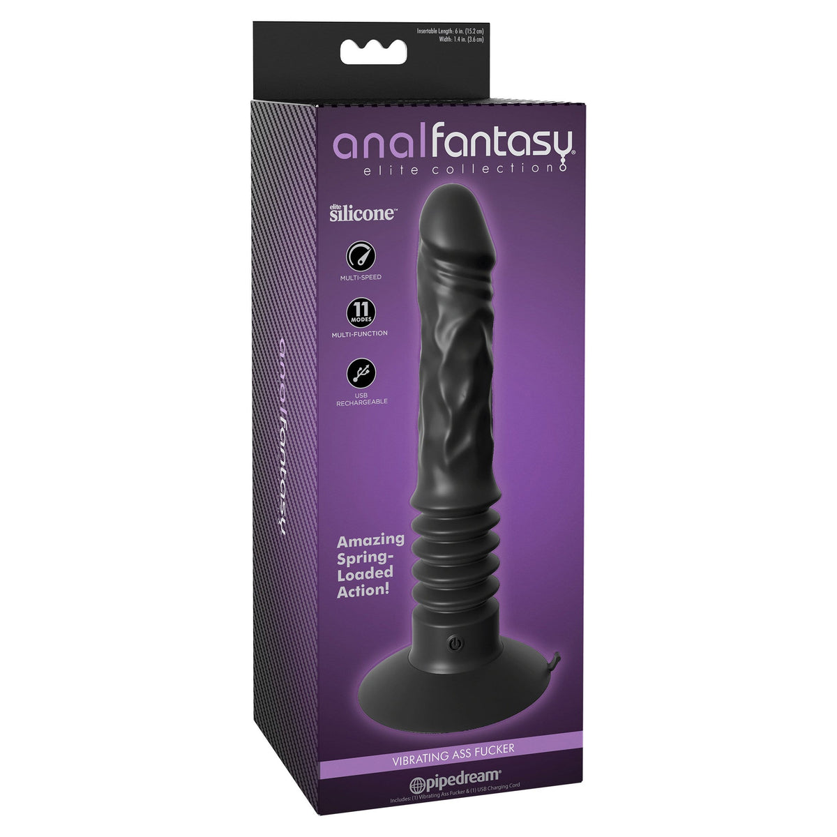 Pipedream - Anal Fantasy Elite Vibrating Ass Fucker (Black) Prostate Massager (Vibration) Rechargeable 320600361 CherryAffairs