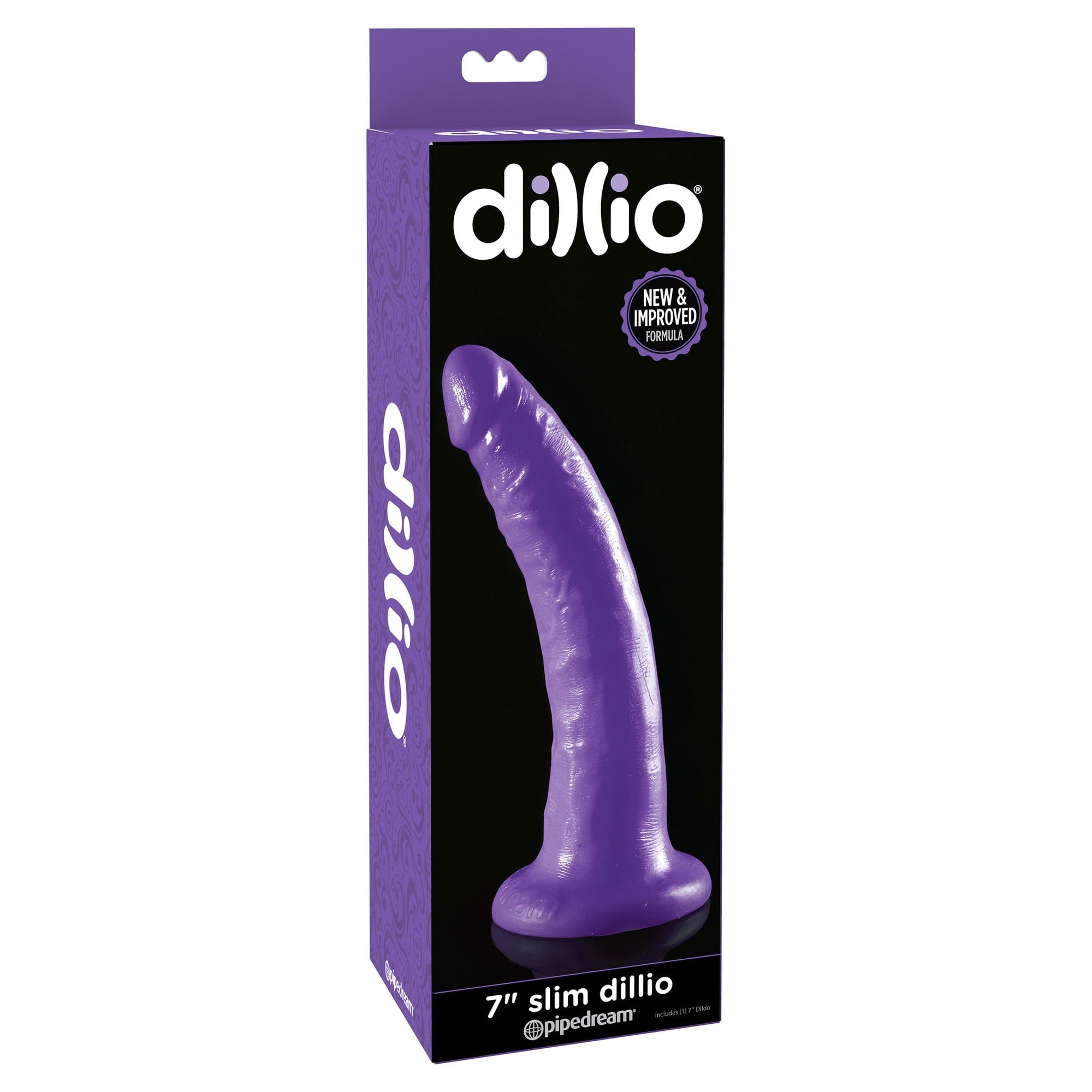 Pipedream - Dillio Slim Dildo 7" (Purple) Realistic Dildo with suction cup (Non Vibration) 320603514 CherryAffairs