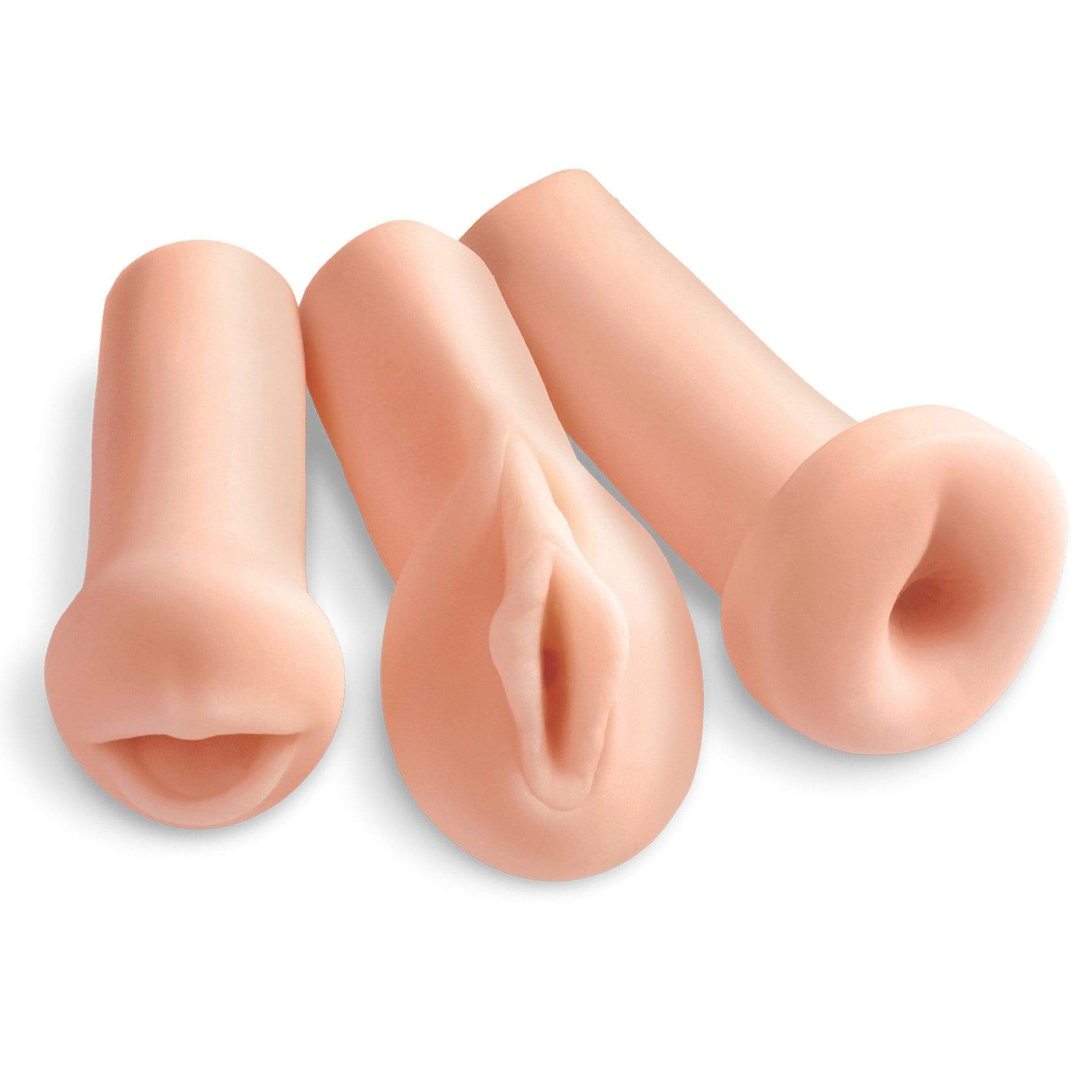 Pipedream - Extreme Toyz All 3 Holes Masturbator (Beige) Masturbator Vagina (Non Vibration) 324155749 CherryAffairs