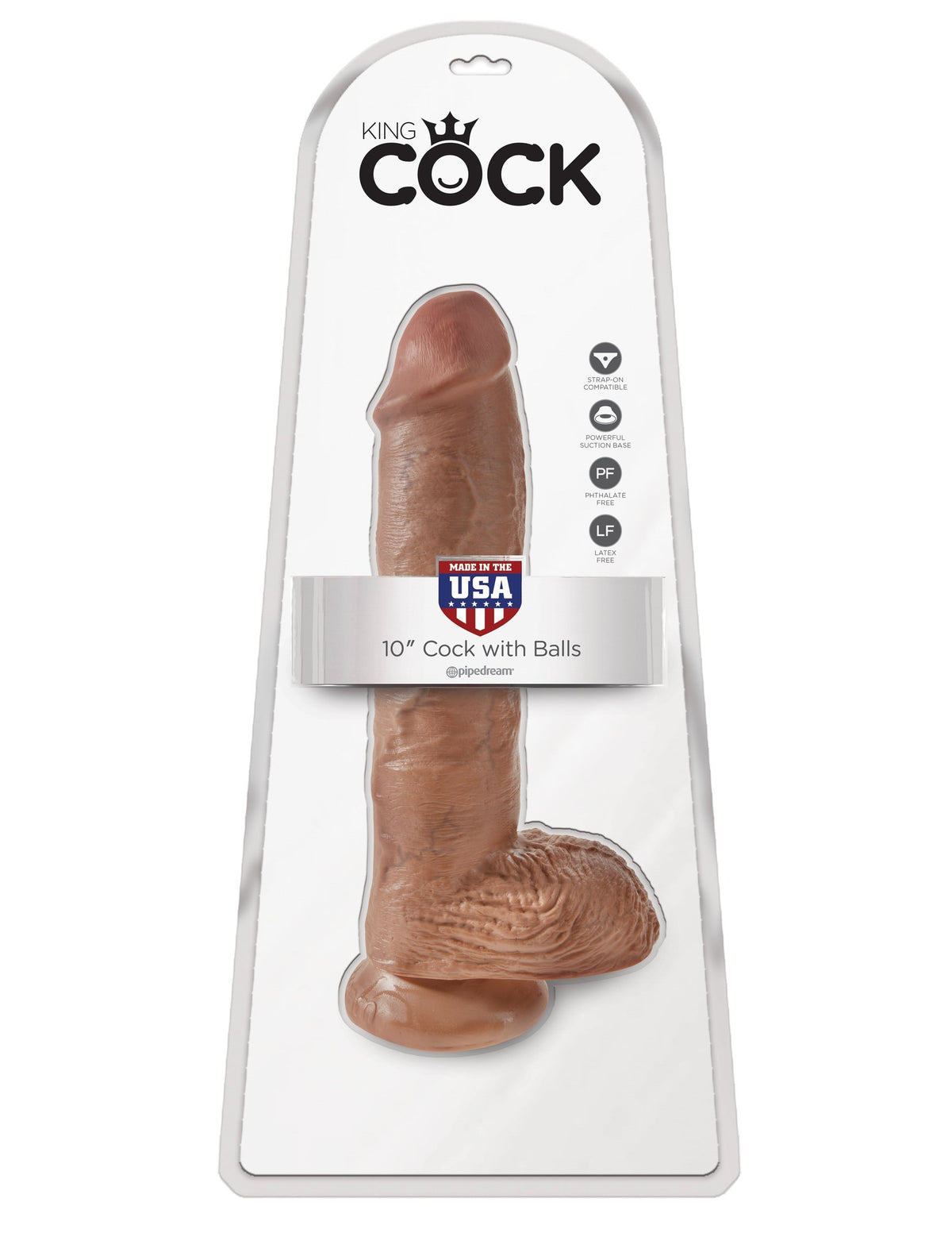 Pipedream - King Cock 10&quot; Cock with Balls (Brown) Realistic Dildo with suction cup (Non Vibration) Singapore