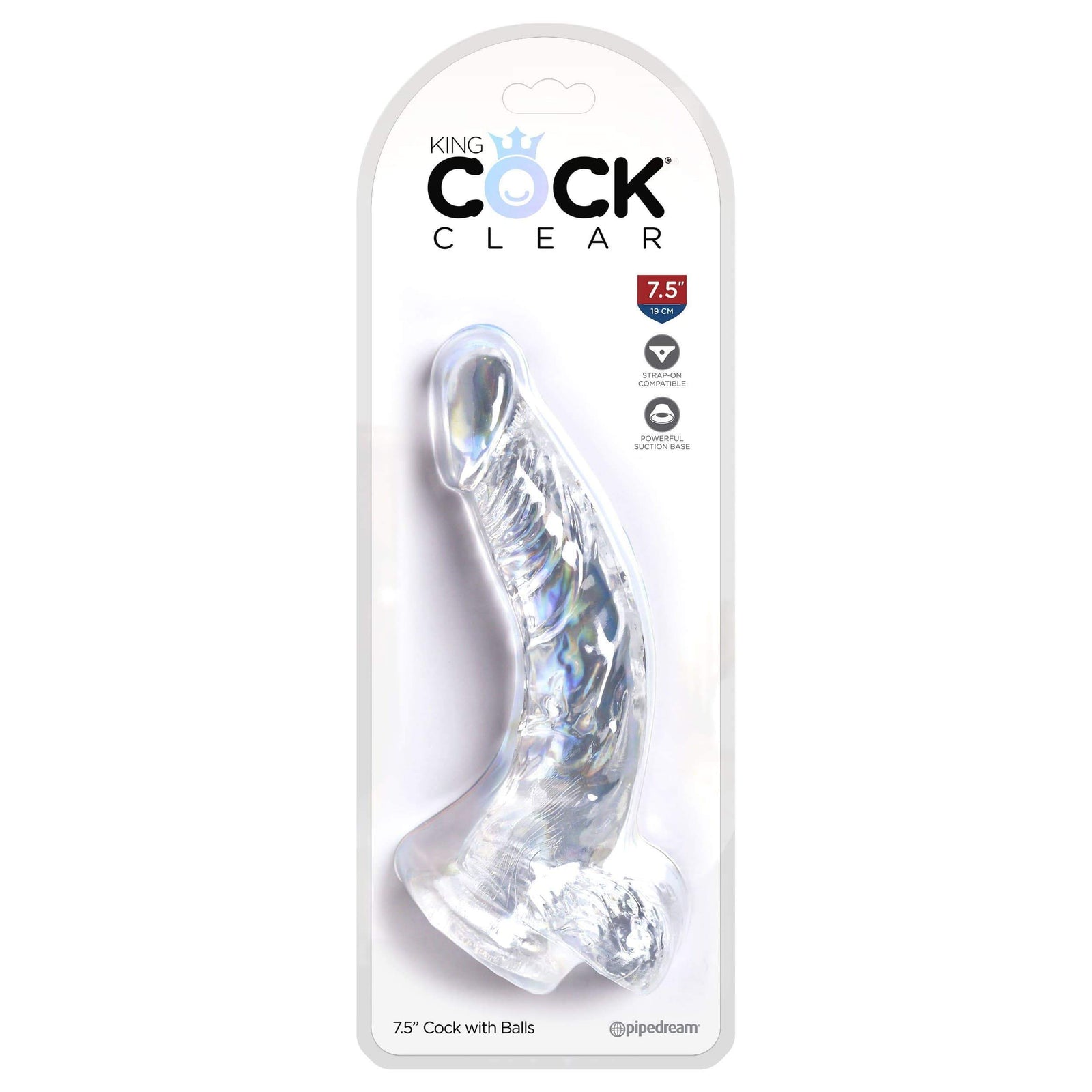 Pipedream - King Cock Clear Cock with Balls  Dildo 7.5" (Clear) Realistic Dildo with suction cup (Non Vibration) 603912758856 CherryAffairs