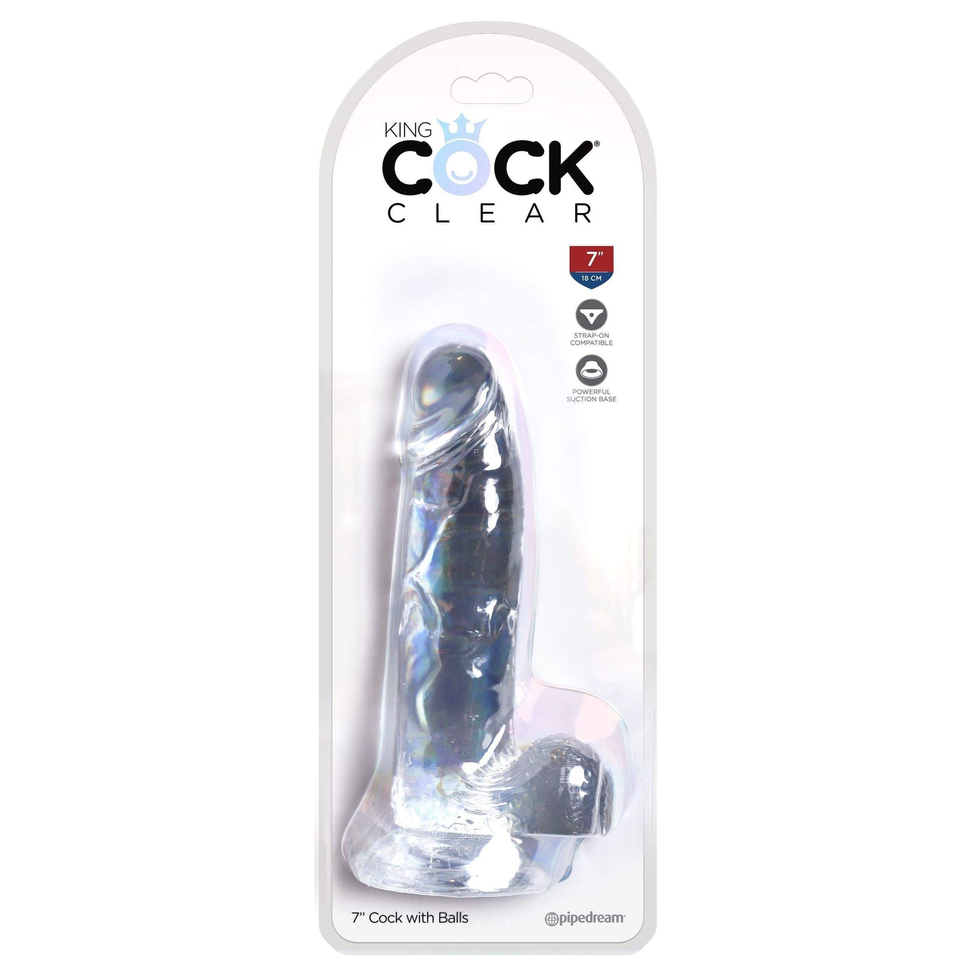 Pipedream - King Cock Clear Cock with Balls  Dildo 7" (Clear) Realistic Dildo with suction cup (Non Vibration) 603912758849 CherryAffairs