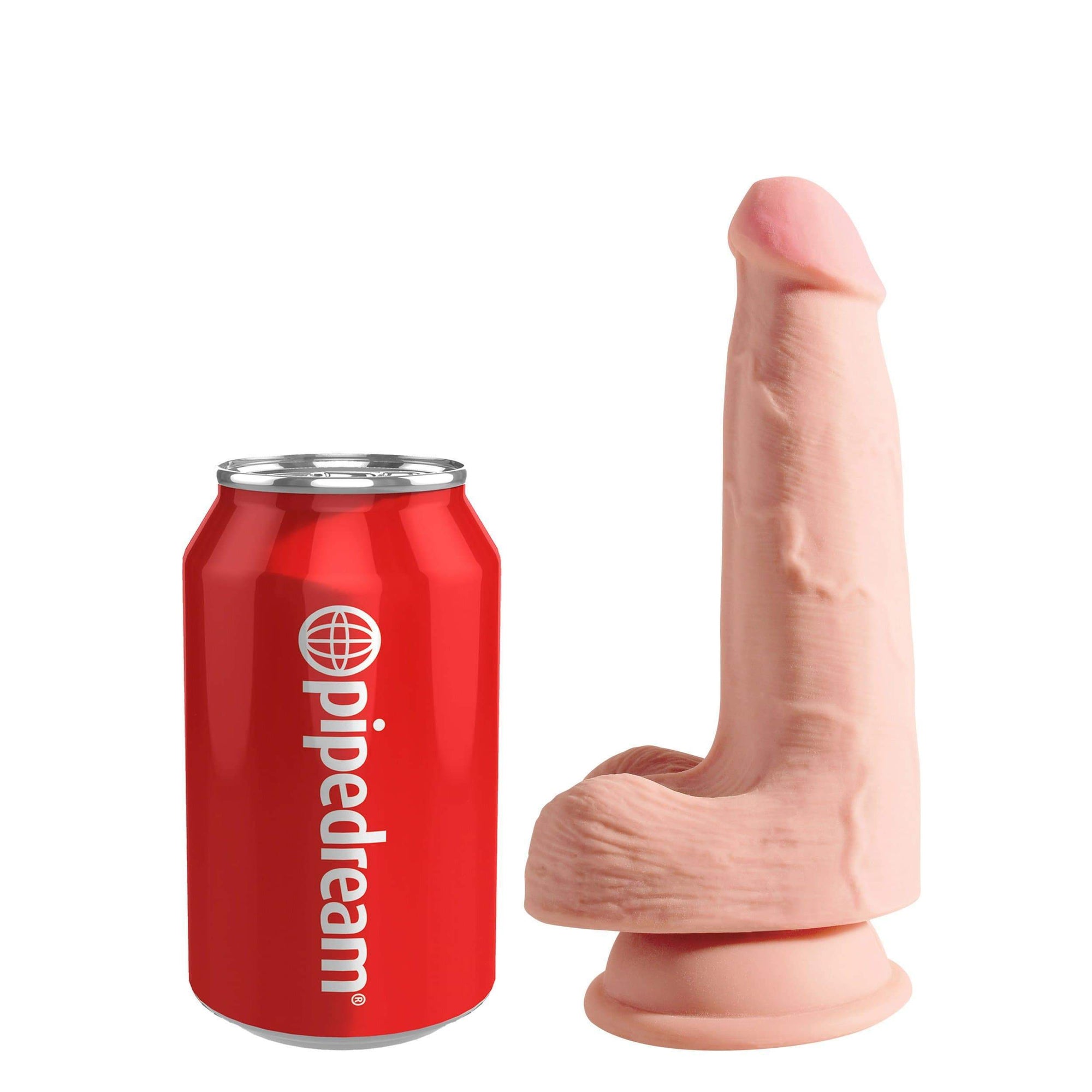 Pipedream - King Cock Plus 3D Triple Density Cock with Balls Dildo 5" (Beige) Realistic Dildo with suction cup (Non Vibration) 603912762679 CherryAffairs