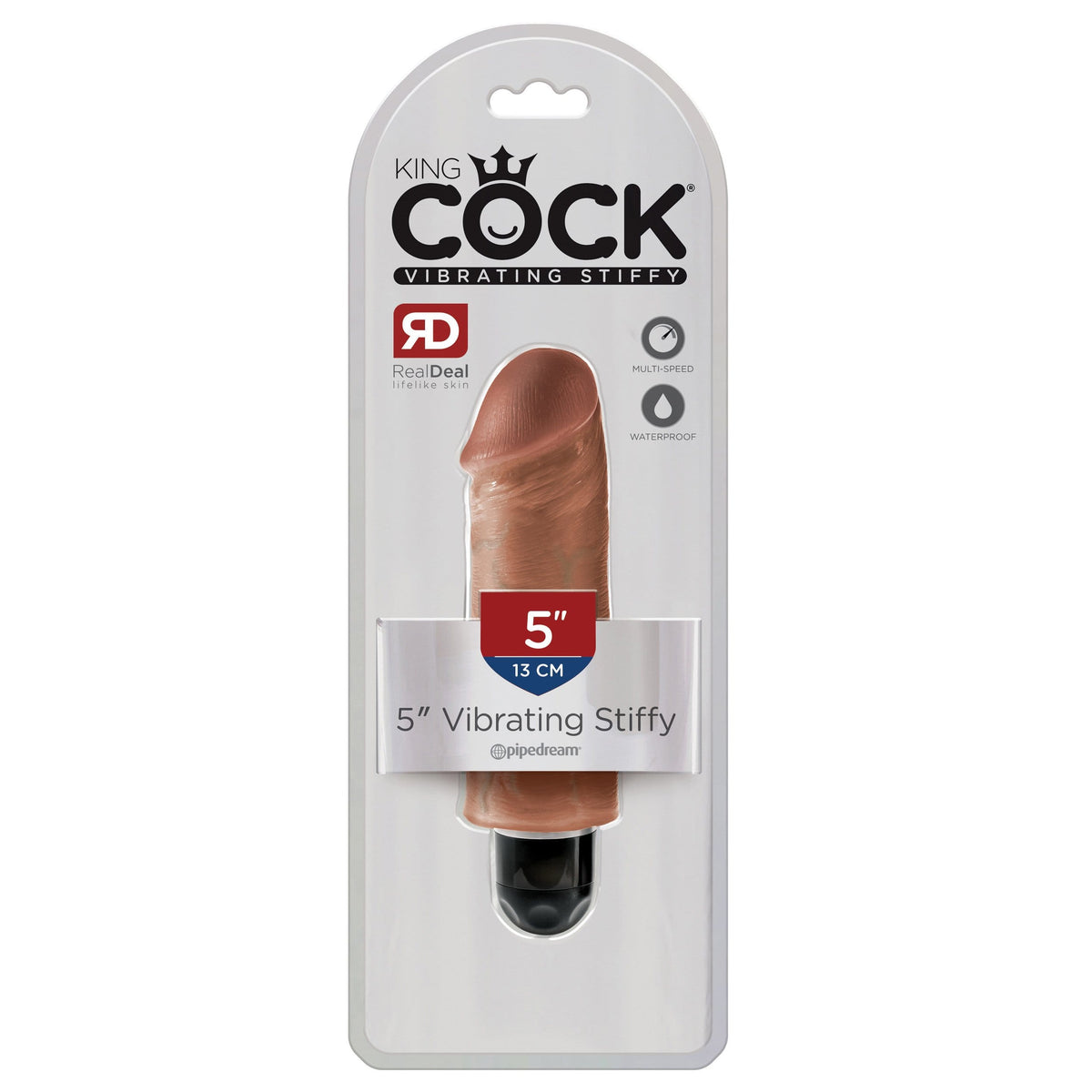 Pipedream - King Cock Vibrating Stiffy Dildo 5&quot; (Tan) Realistic Dildo w/o suction cup (Vibration) Non Rechargeable 319767073 CherryAffairs