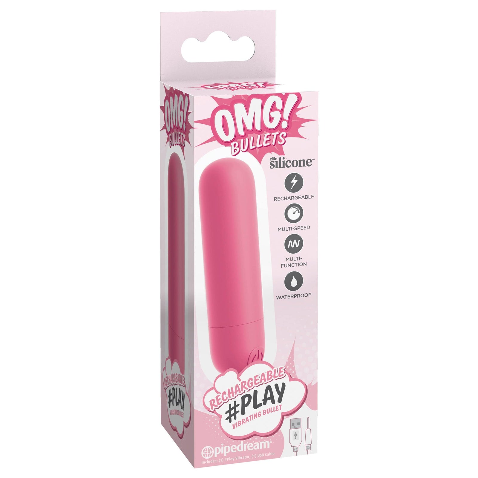 Pipedream - OMG Bullets #Play Rechargeable Bullet Vibrator (Pink) Bullet (Vibration) Rechargeable 319764140 CherryAffairs