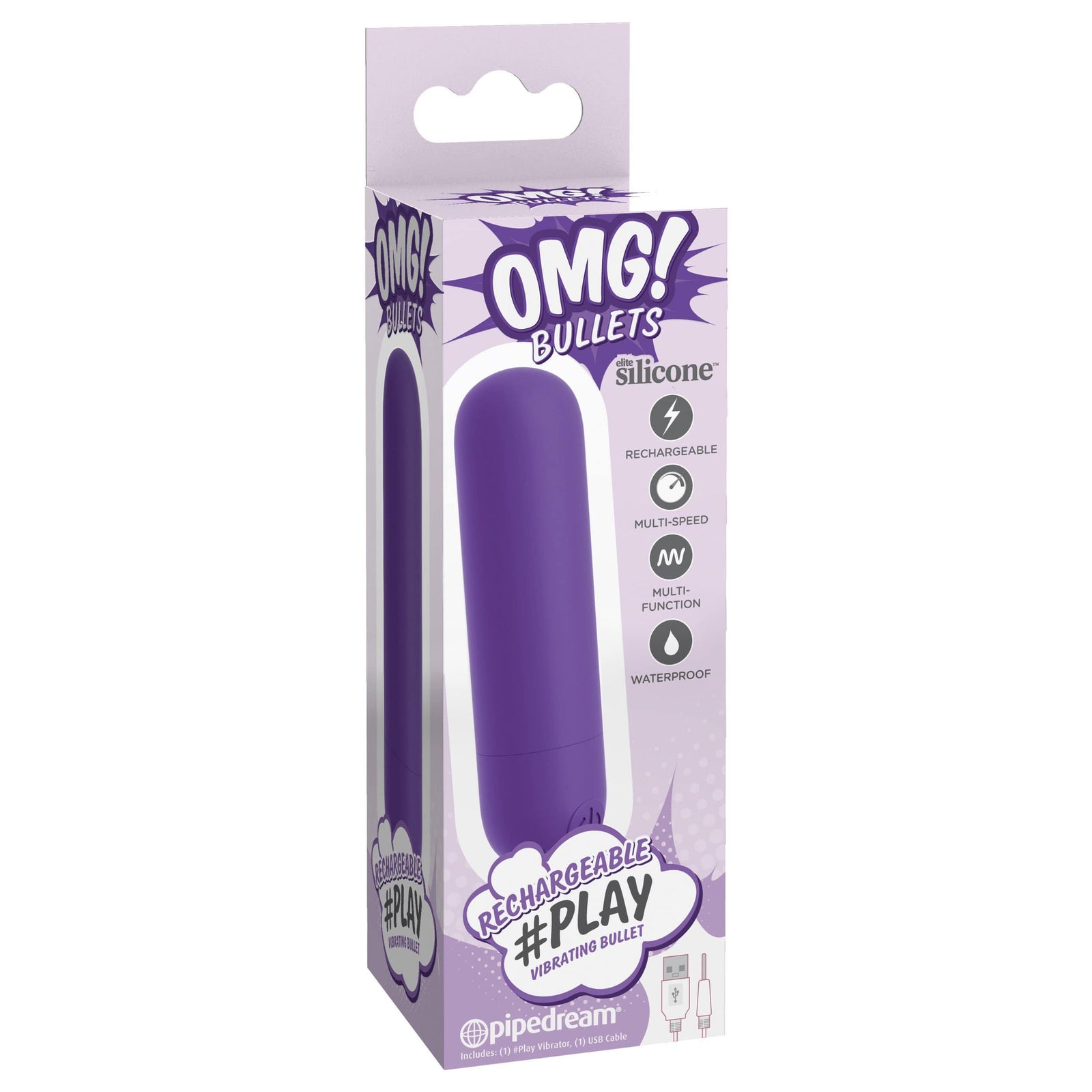 Pipedream - OMG Bullets #Play Rechargeable Bullet Vibrator (Purple) Bullet (Vibration) Rechargeable 319767160 CherryAffairs