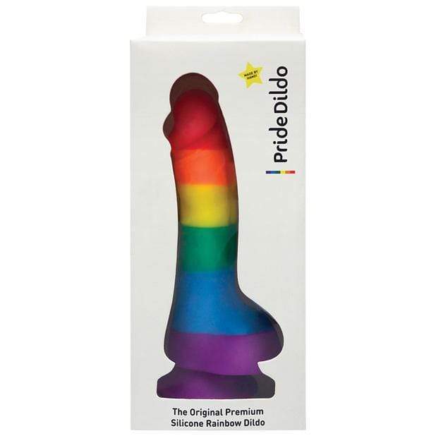 Pride Dildo - Original Premium Silicone Dildo with Balls 8" (Multi Colour) Realistic Dildo with suction cup (Non Vibration) 760488747070 CherryAffairs