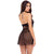 Rene Rofe - Midnight Halter Chemise Set M/L (Black) Chemises 017036500268 CherryAffairs