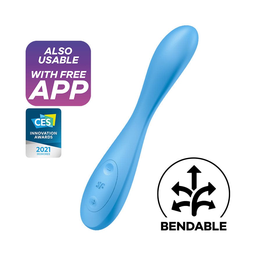 Satisfyer - Flex 4+ App-Controlled G Spot Vibrator (Blue) G Spot Dildo (Vibration) Rechargeable 4061504038698 CherryAffairs