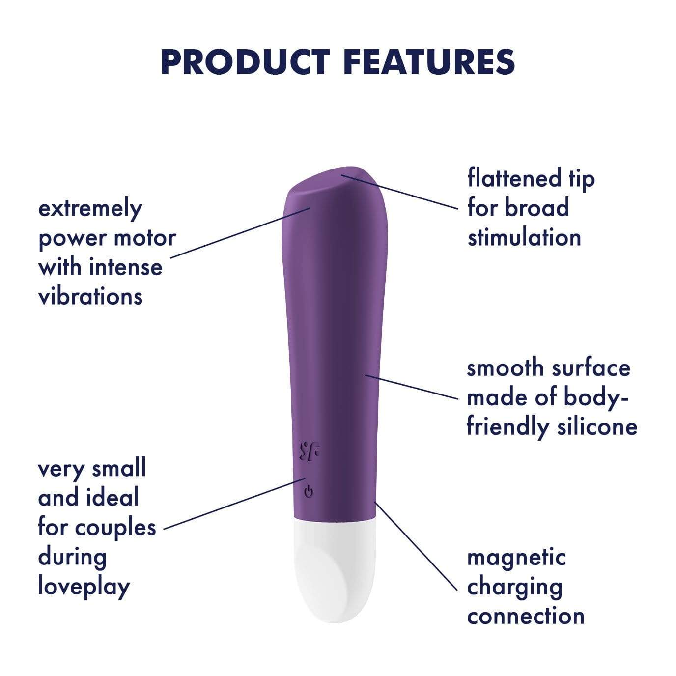 Satisfyer - Ultra Power Bullet 2 Vibrator (Violet) Bullet (Vibration) Rechargeable 520201513 CherryAffairs