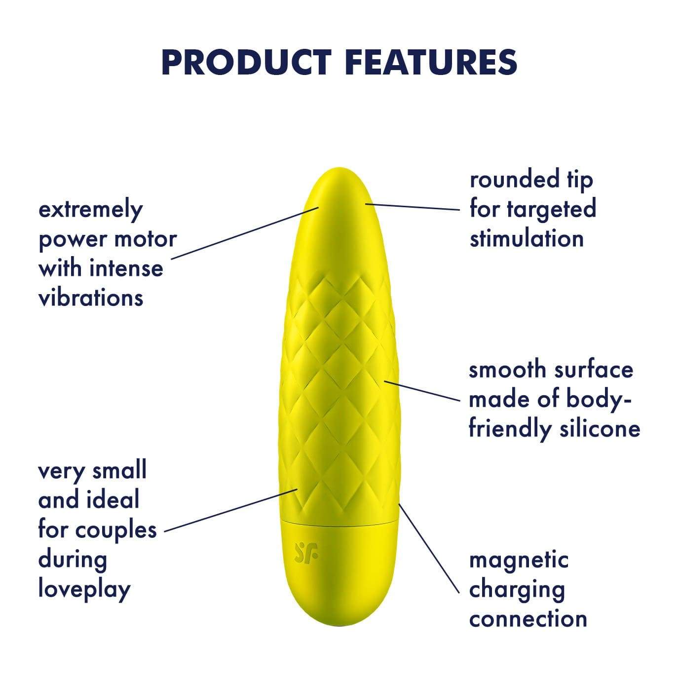 Satisfyer - Ultra Power Bullet 5 Vibrator (Yellow) Bullet (Vibration) Rechargeable 4061504007762 CherryAffairs