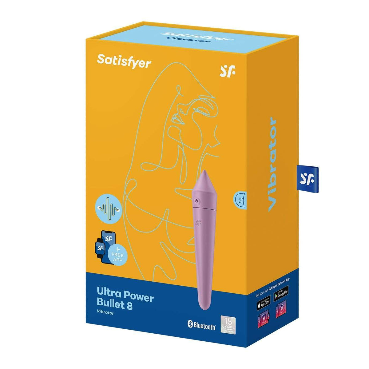 Satisfyer - Ultra Power Bullet 8 Vibrator with Bluetooth and App (Lilac) Bullet (Vibration) Rechargeable 4061504007755 CherryAffairs