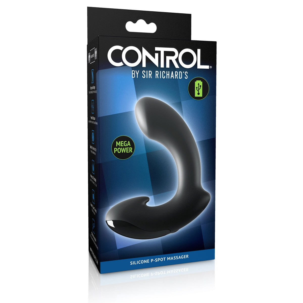 Sir Richards - Control Silicone P-Spot Massager (Black) Prostate Massager (Vibration) Rechargeable 319985408 CherryAffairs